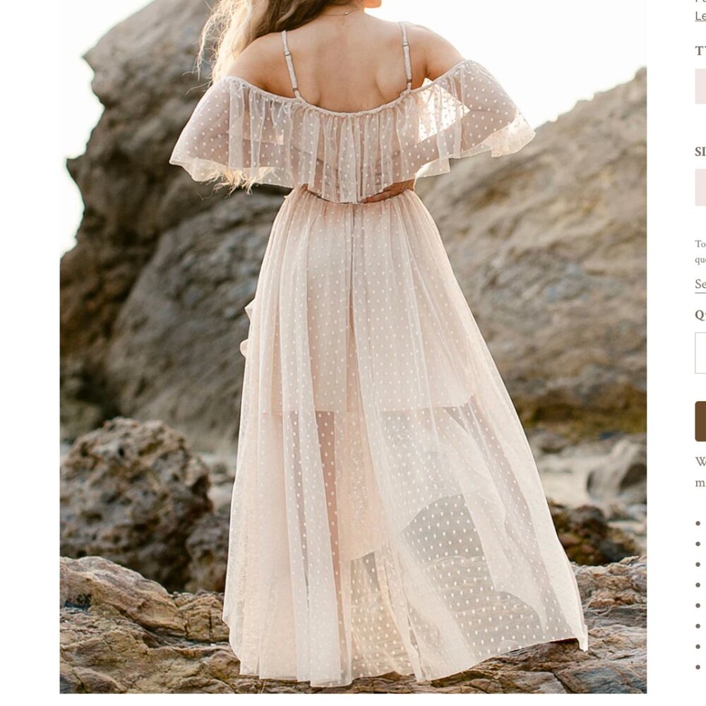 Joyfolie Lauryn Dress in Sand, Size Medium - Picture 4 of 10